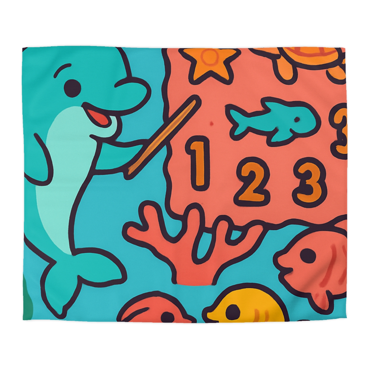 Cosmic Coral Reef Classroom personalized bedding duvets