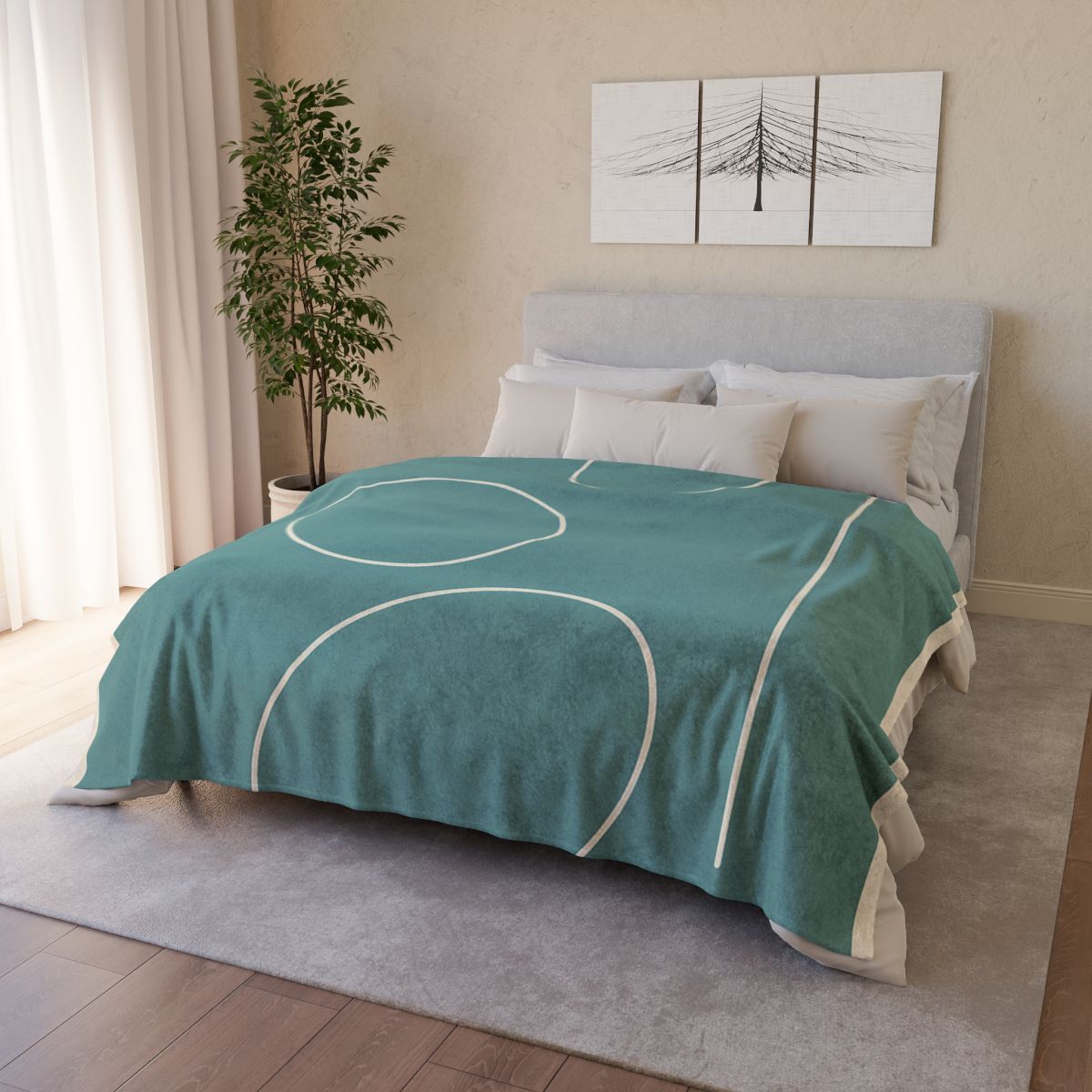 Triad Of Offset Ovals personalized cozy blankets