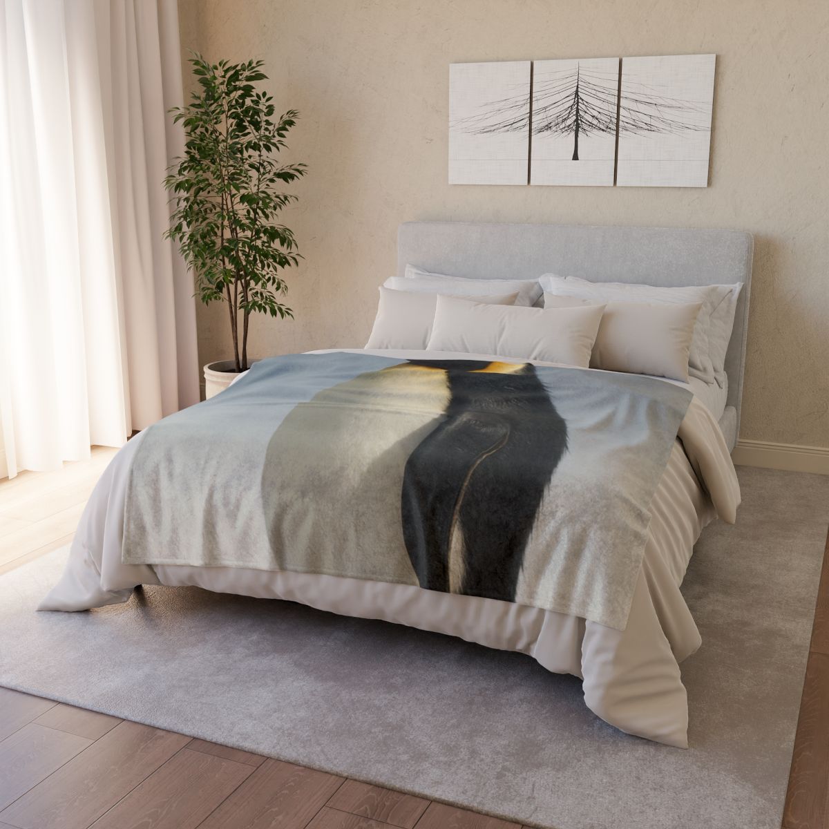 Glacier Gleam Emperor Penguin decorative home blankets