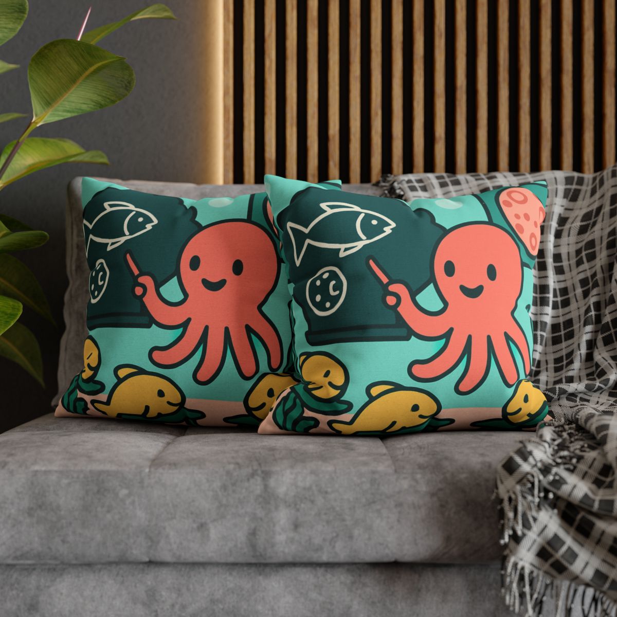 Cosmic Coral Classroom trendy patterned pillow cases