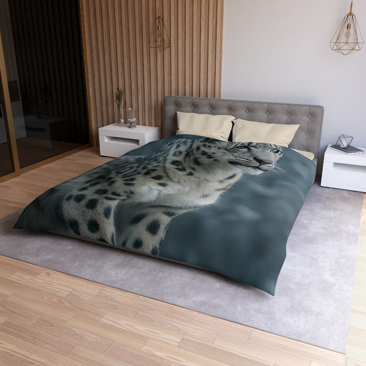 Crest Of Silence Snow Leopard custom duvets