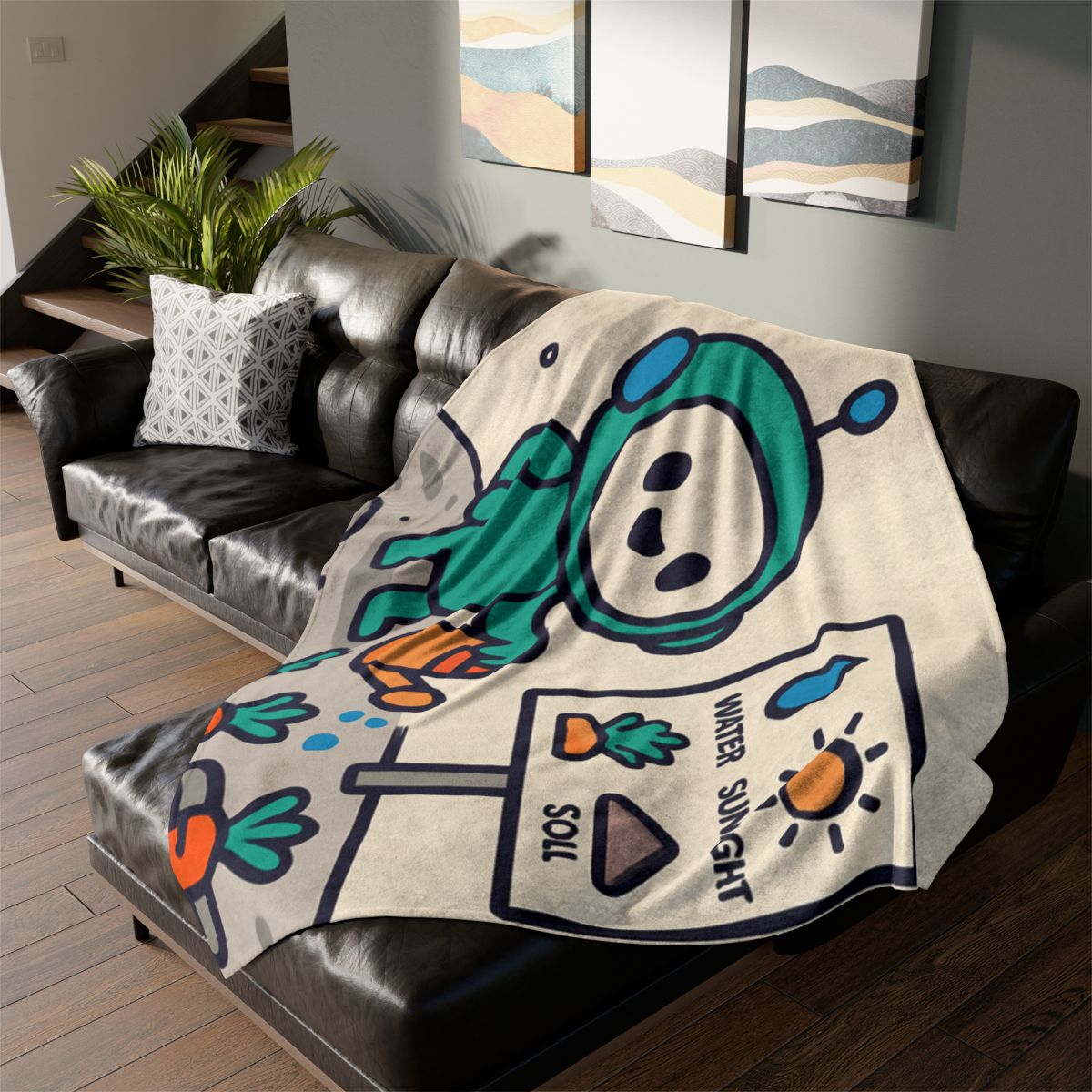 Moon Garden Robot Growing Crater Carrots unique gift blanketscustom blankets
