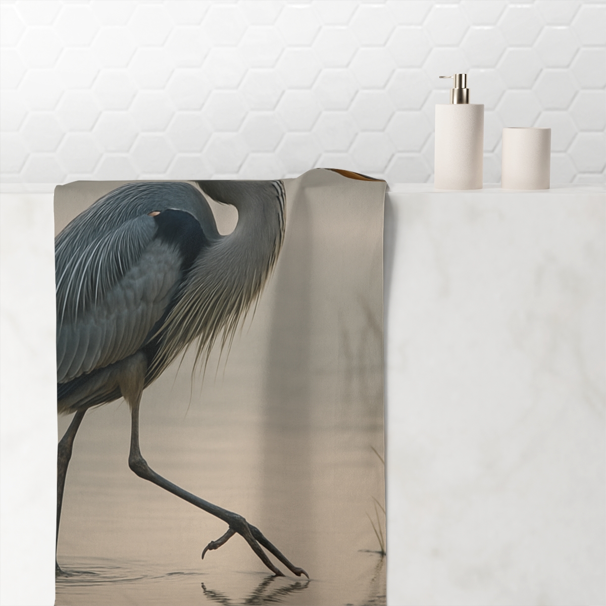 Silent Glide Great Blue Heron decorative home towelscustom towels