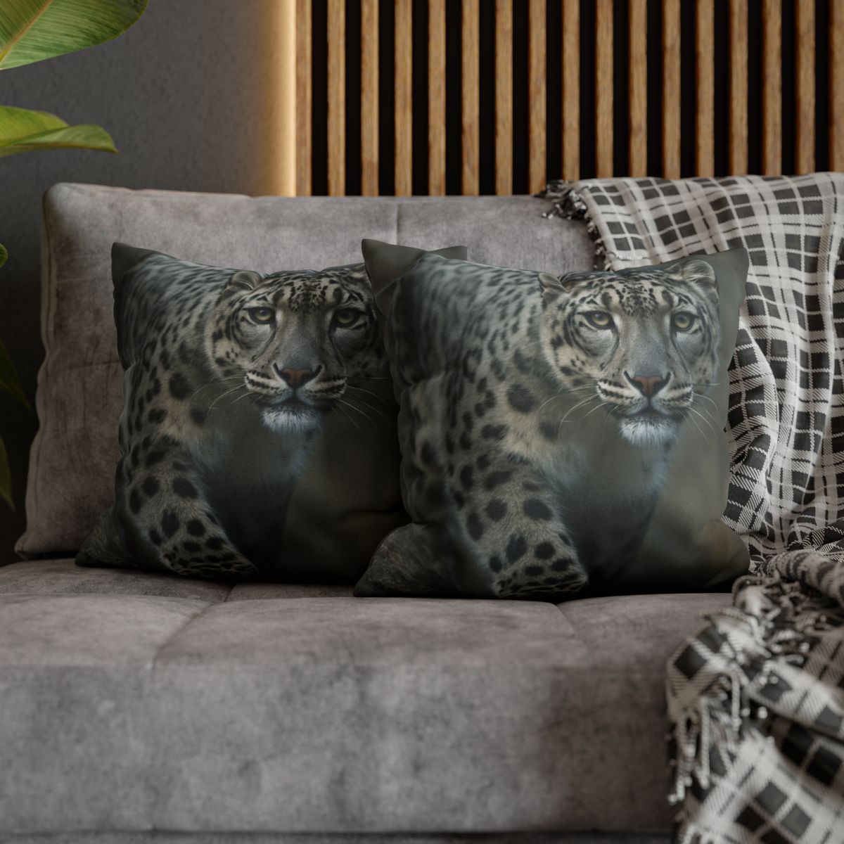 Starlit Sprint Snow Leopard comfortable bedding pillow covers