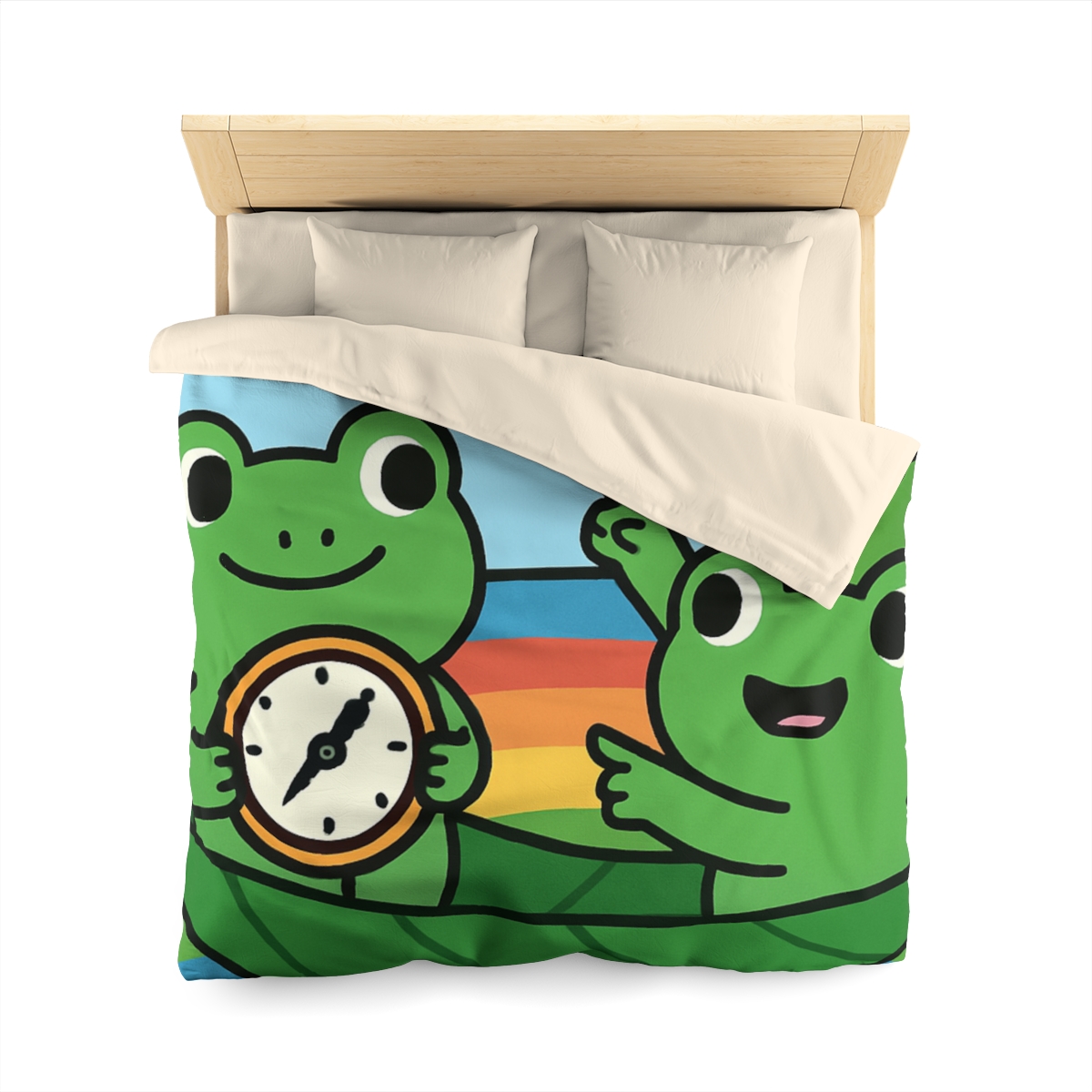 Rainbow River Time Travel Frogs duvets for gifts