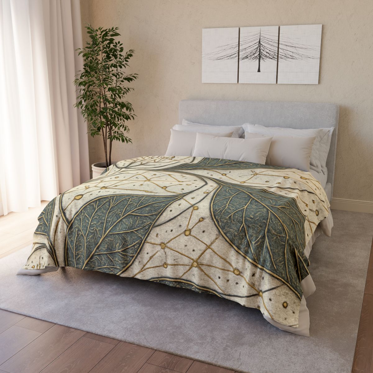 Leaf Vein Starchart Filigree stylish throw blankets
