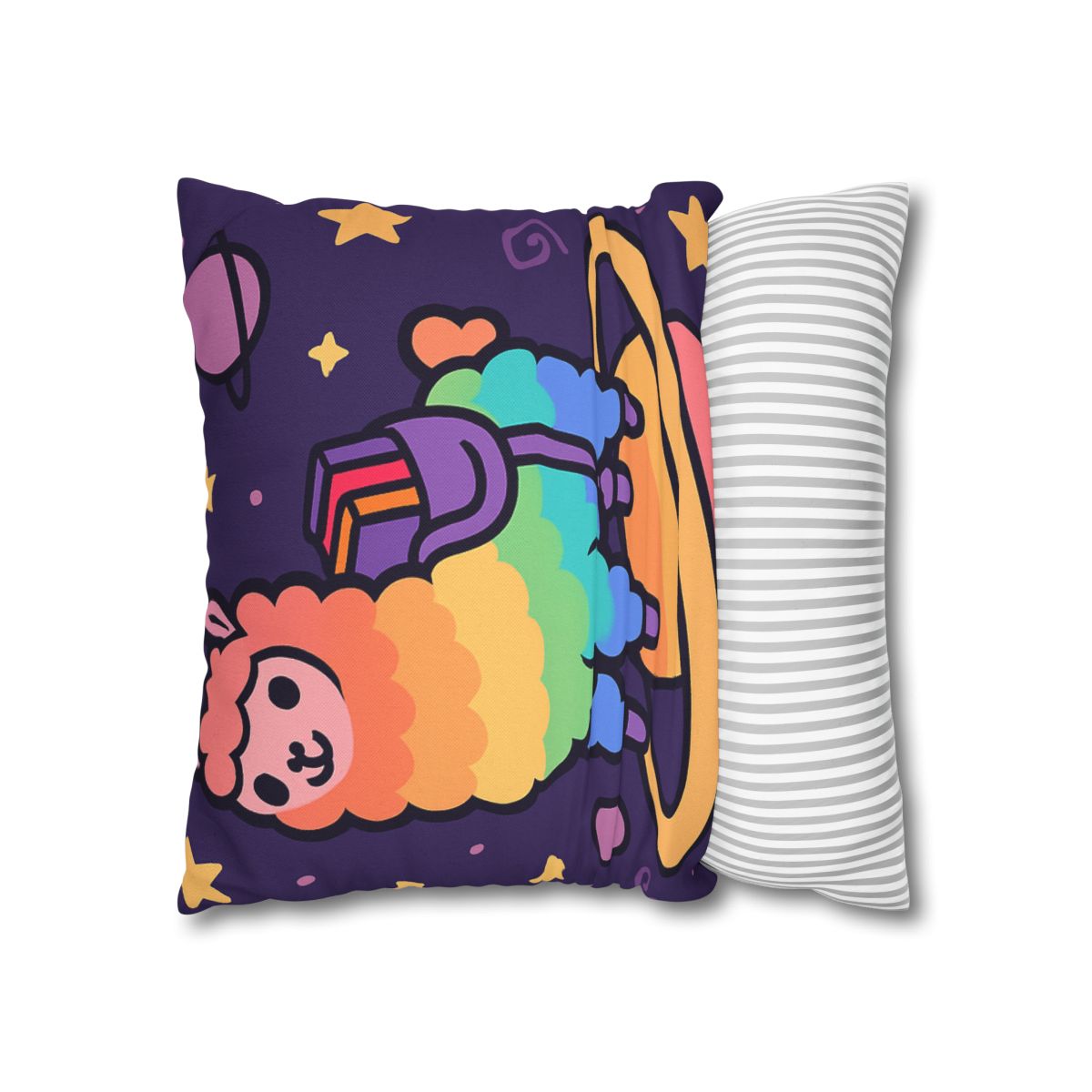 Galaxy Riding Rainbow Llama comfortable bedding pillow covers