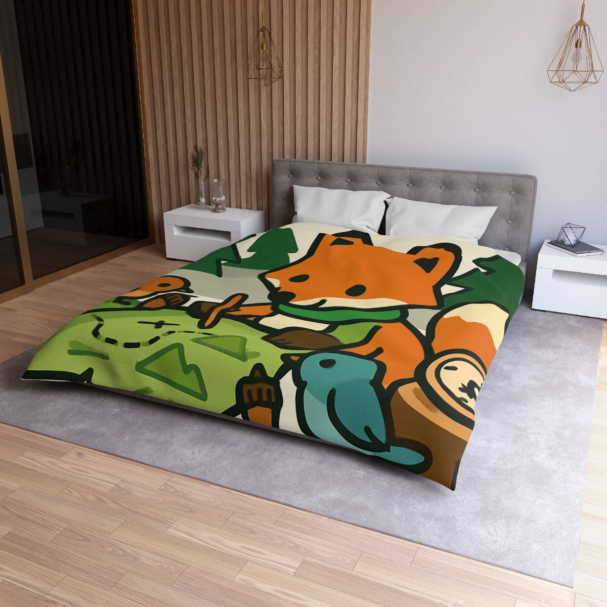 The Map Making Fox In Misty Pines duvets for gifts