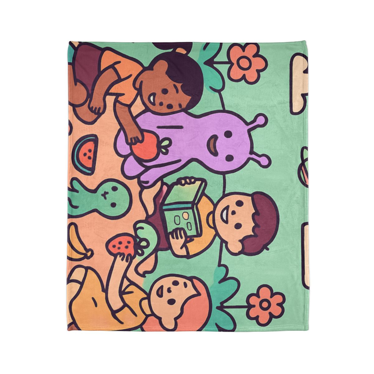 Galactic Garden Picnic personalized cozy blankets
