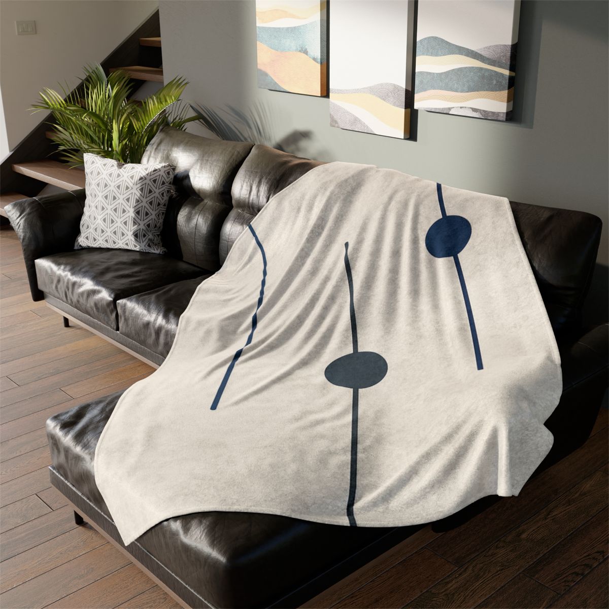 Orbital Line Array soft fleece blankets