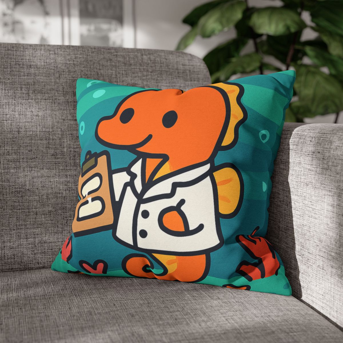 Aurora Reef Seahorse Scientist designer print pillow cases