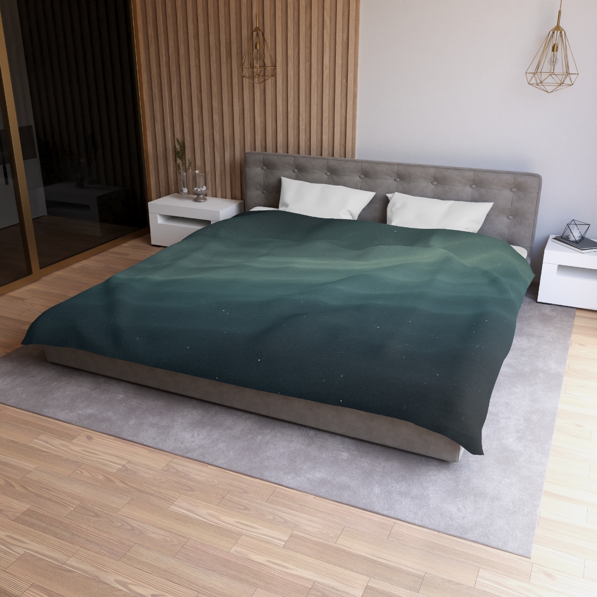 Dark Energy Gradient Drift designer printed duvets