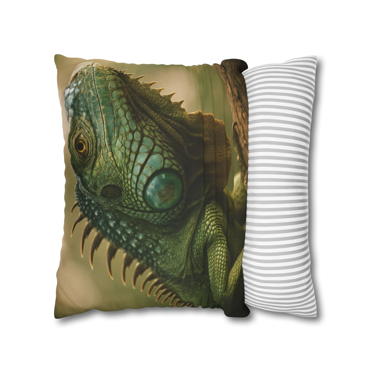 Sunlit Armor Green Iguana comfortable bedding pillow covers