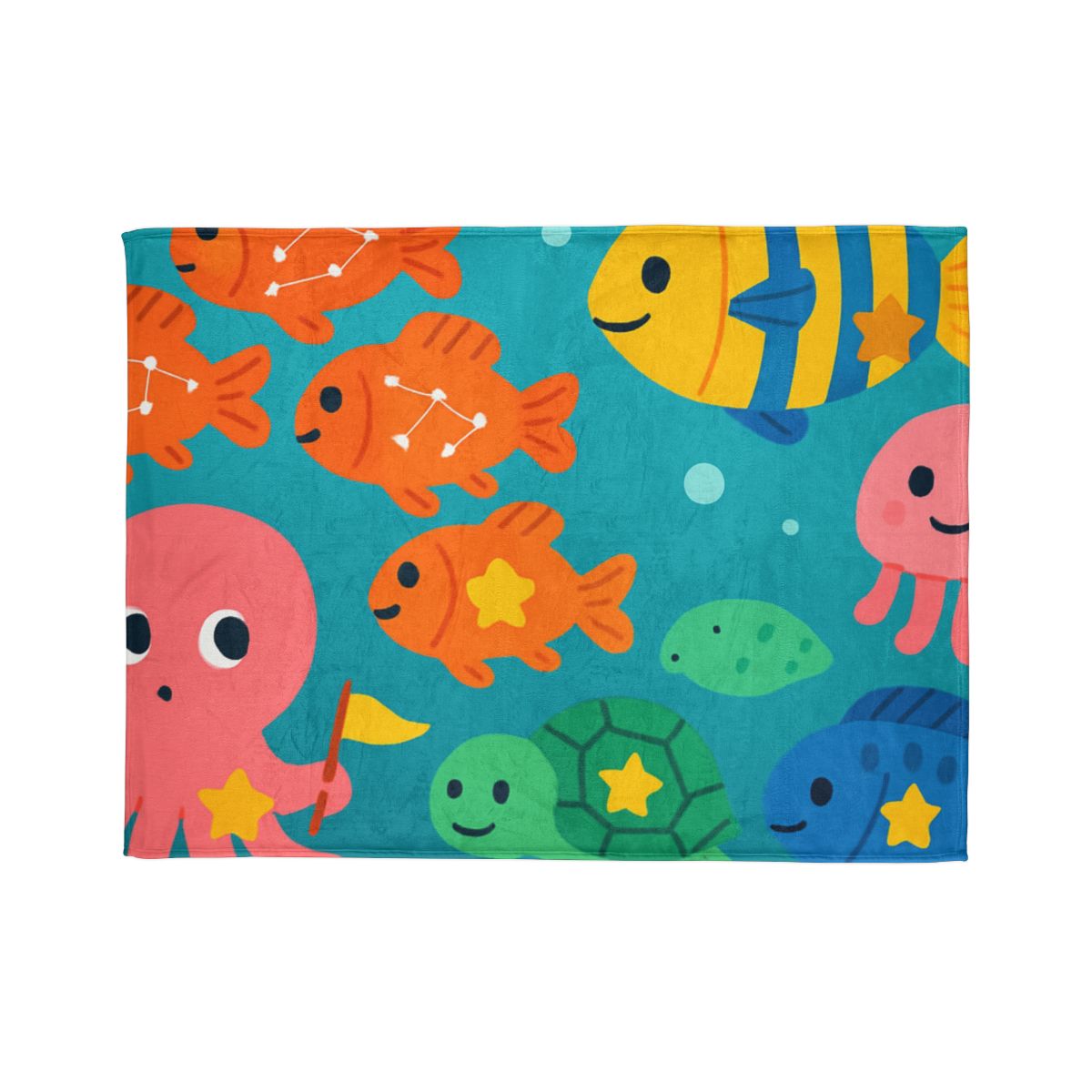 Underwater Galaxy Parade personalized cozy blankets
