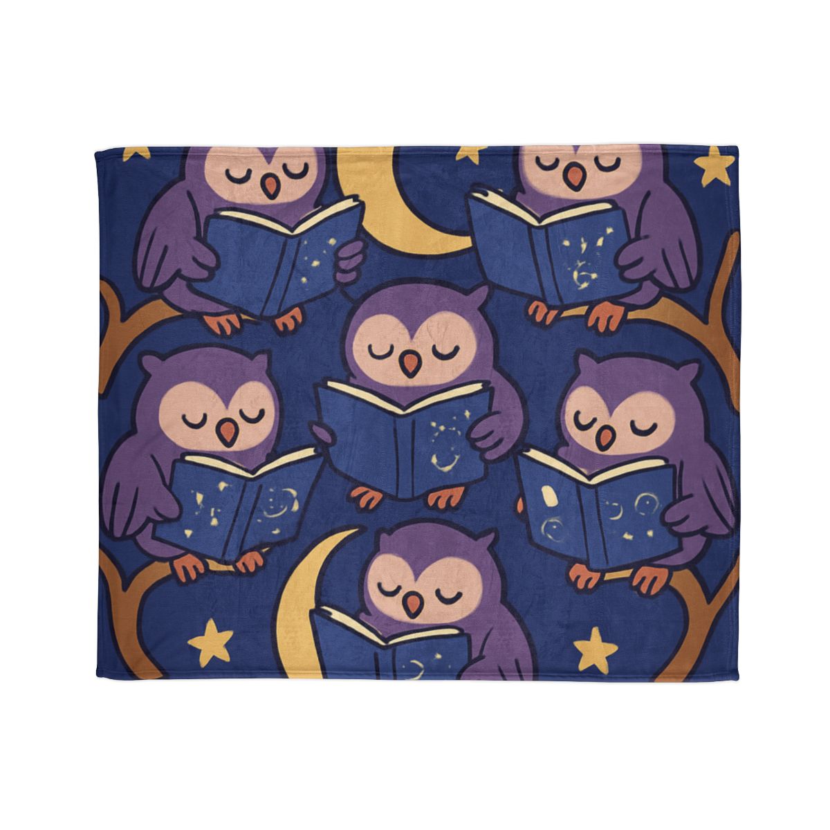 Moonlight Library Of Wise Owls warm winter blankets
