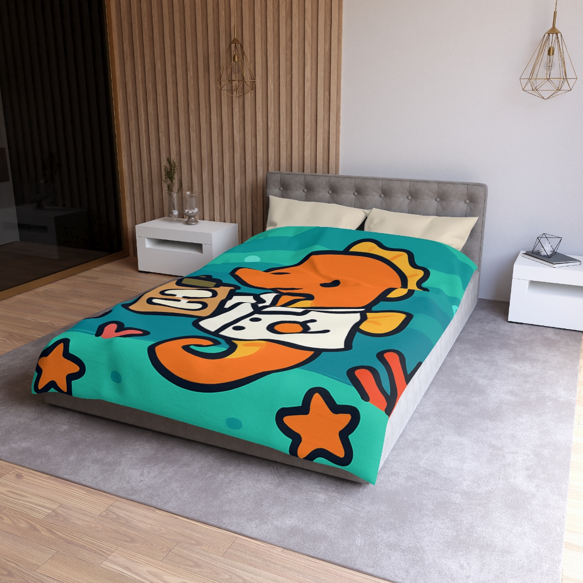 Aurora Reef Seahorse Scientist trendy bedroom duvets