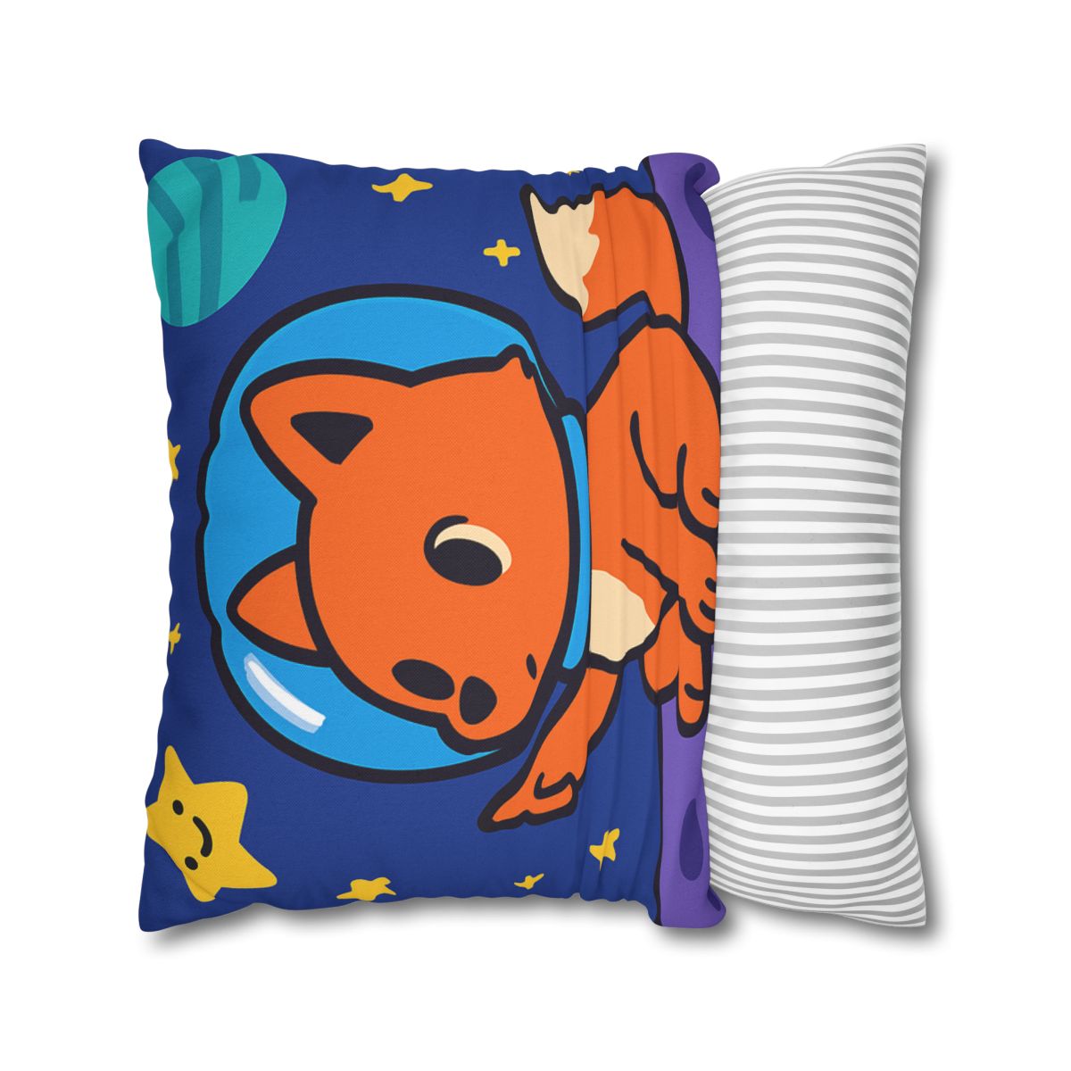 Stargazing Space Fox designer print pillow cases