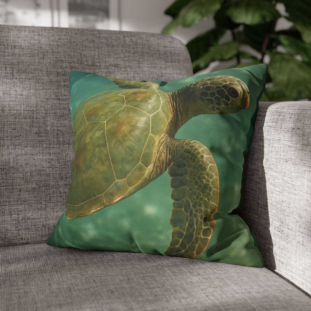Sea Lantern Green Sea Turtle soft cotton pillow cases