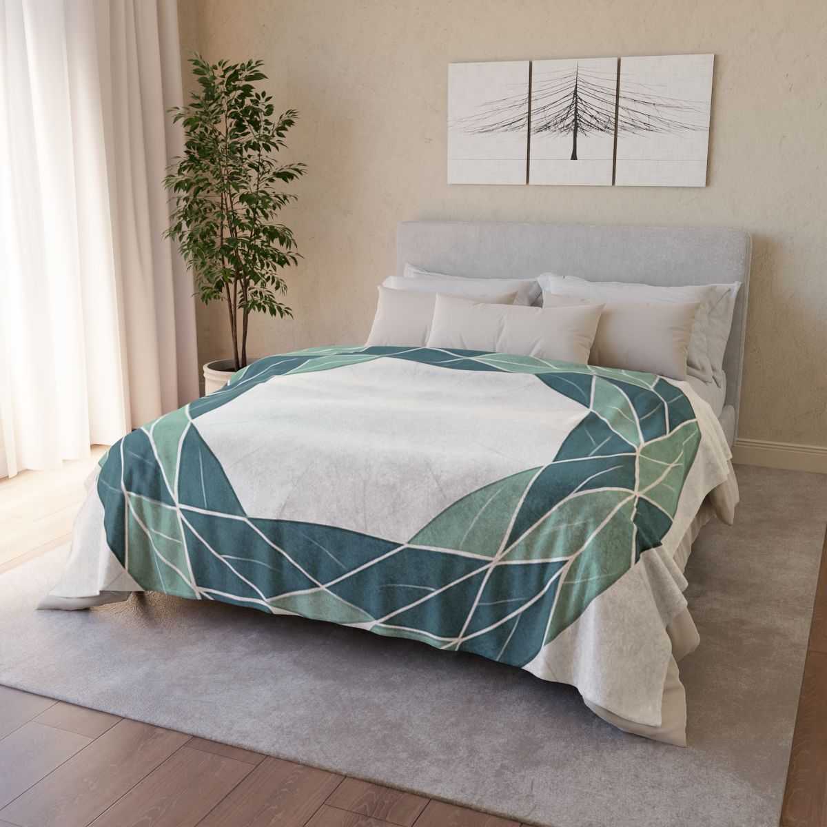 Orbiting Leaf Lattice soft fleece blankets