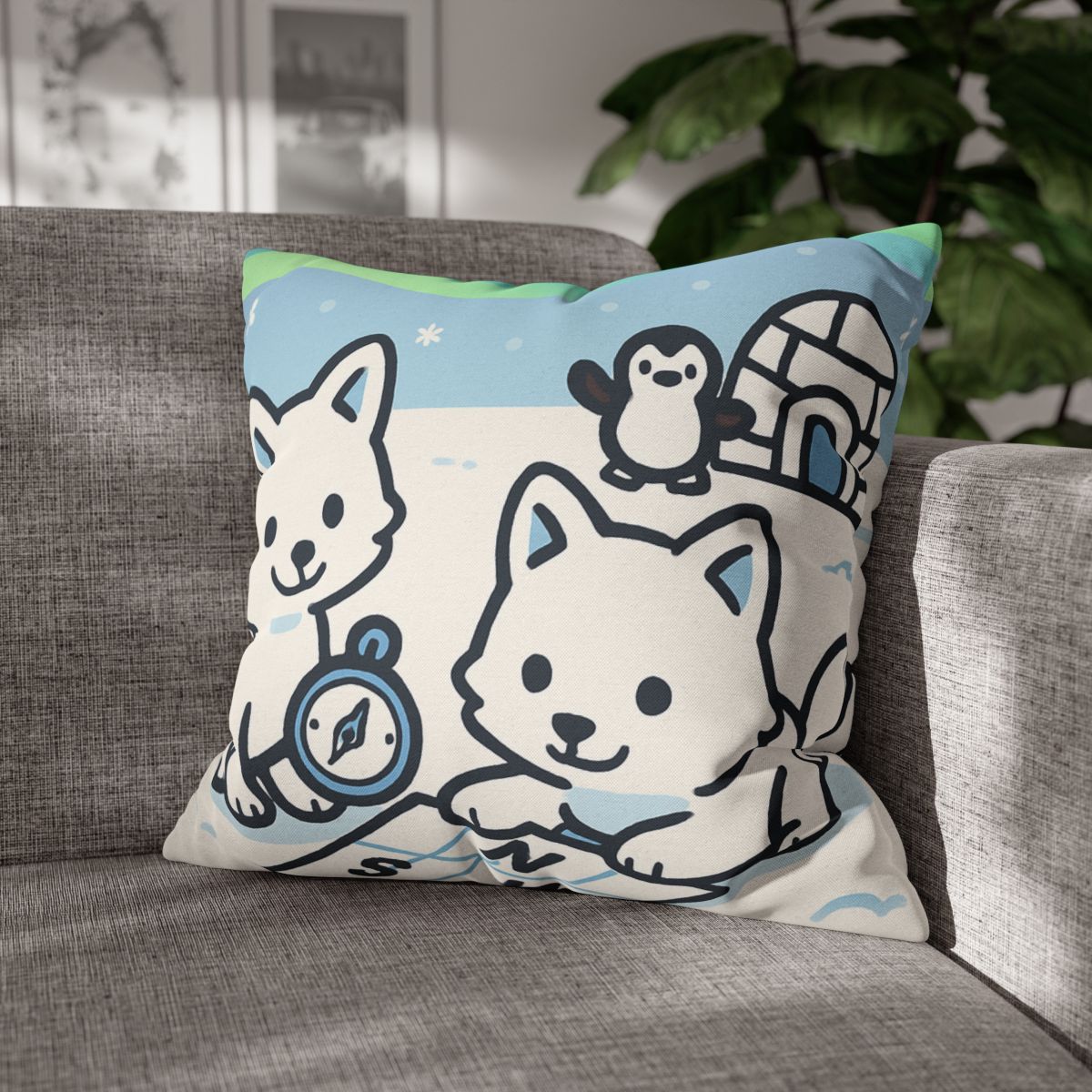 Polar Aurora Map Makers trendy patterned pillow cases