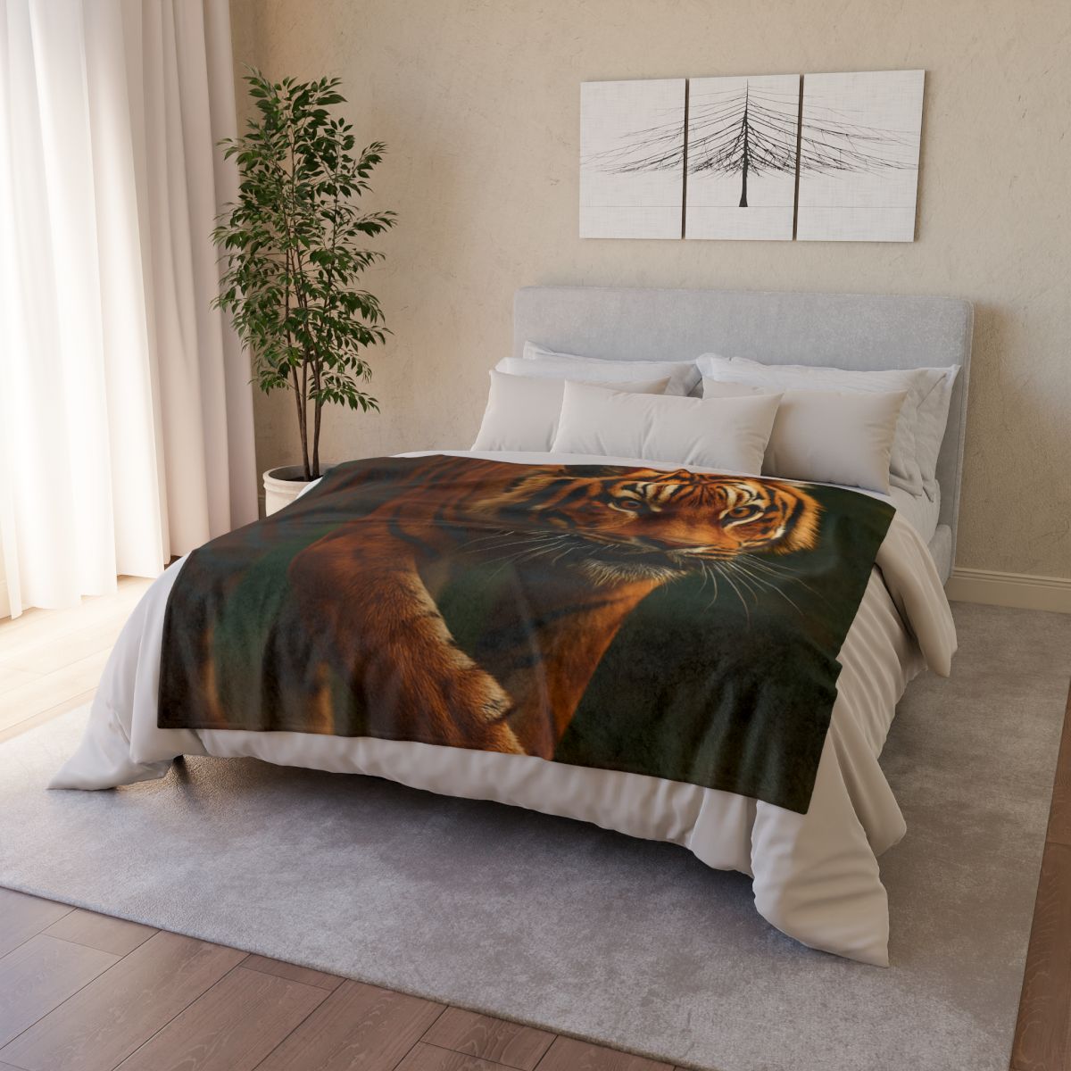 Forest Stalker Bengal Tiger stylish throw blankets