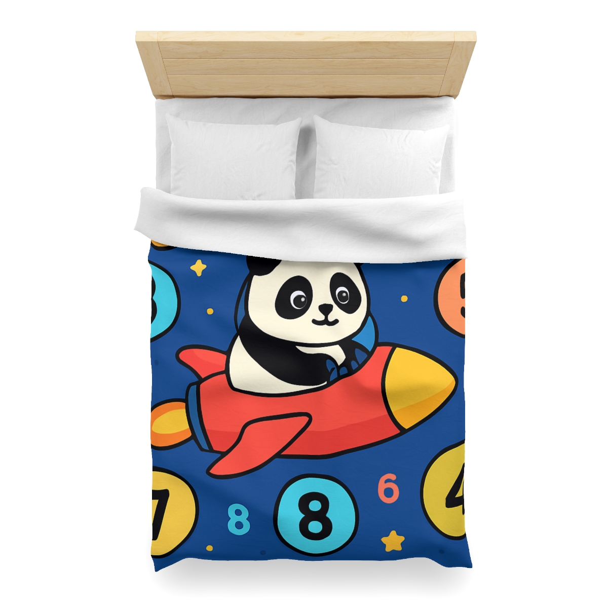 Rocket Panda And The Number Planets soft comforter duvets