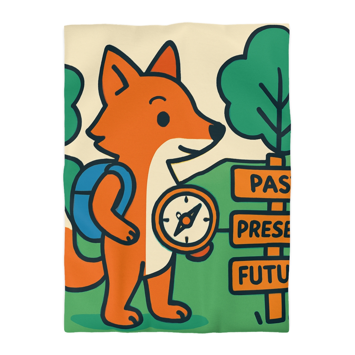 Time Traveling Forest Fox designer printed duvets