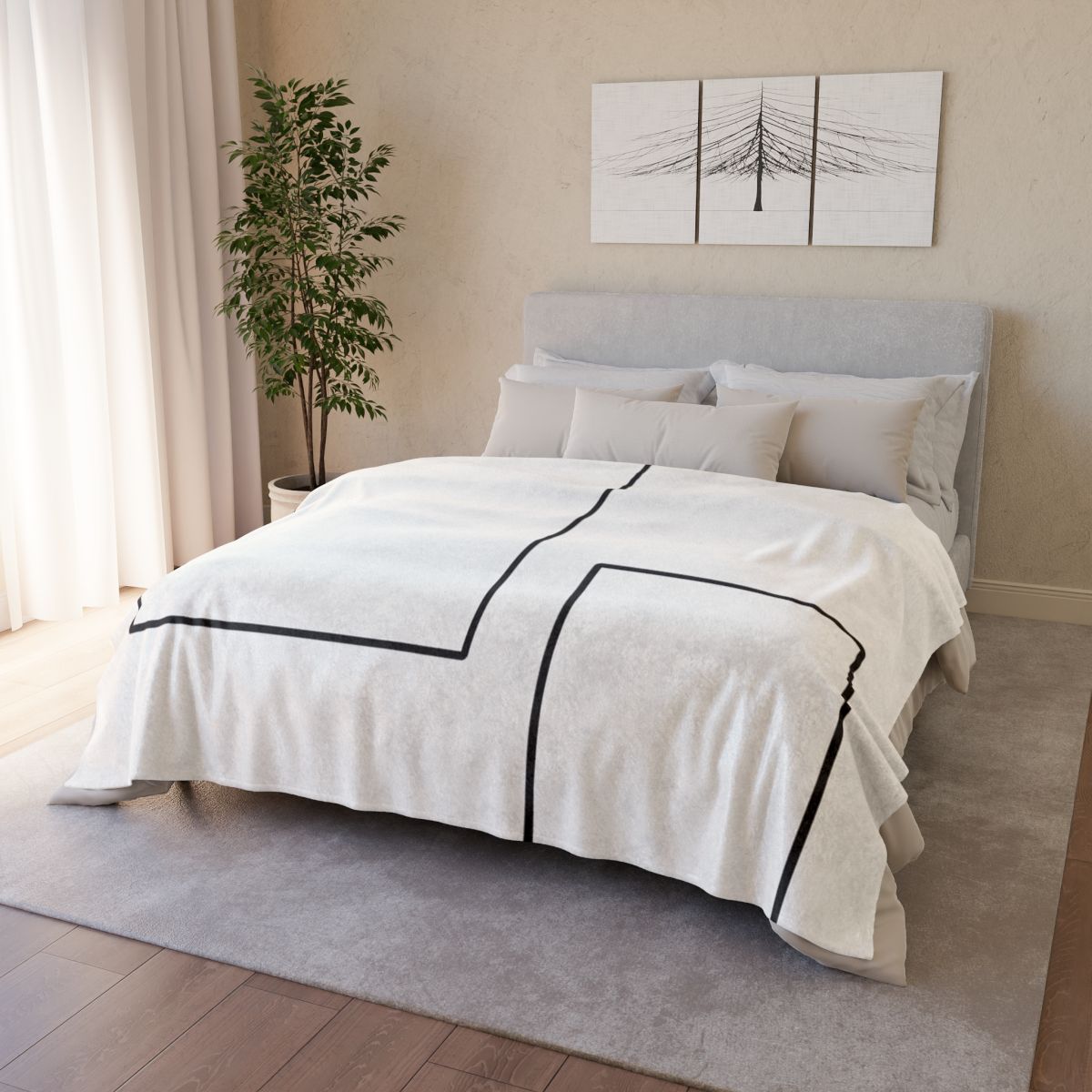 Offset Rectangle Pair With Anchor Line stylish throw blankets