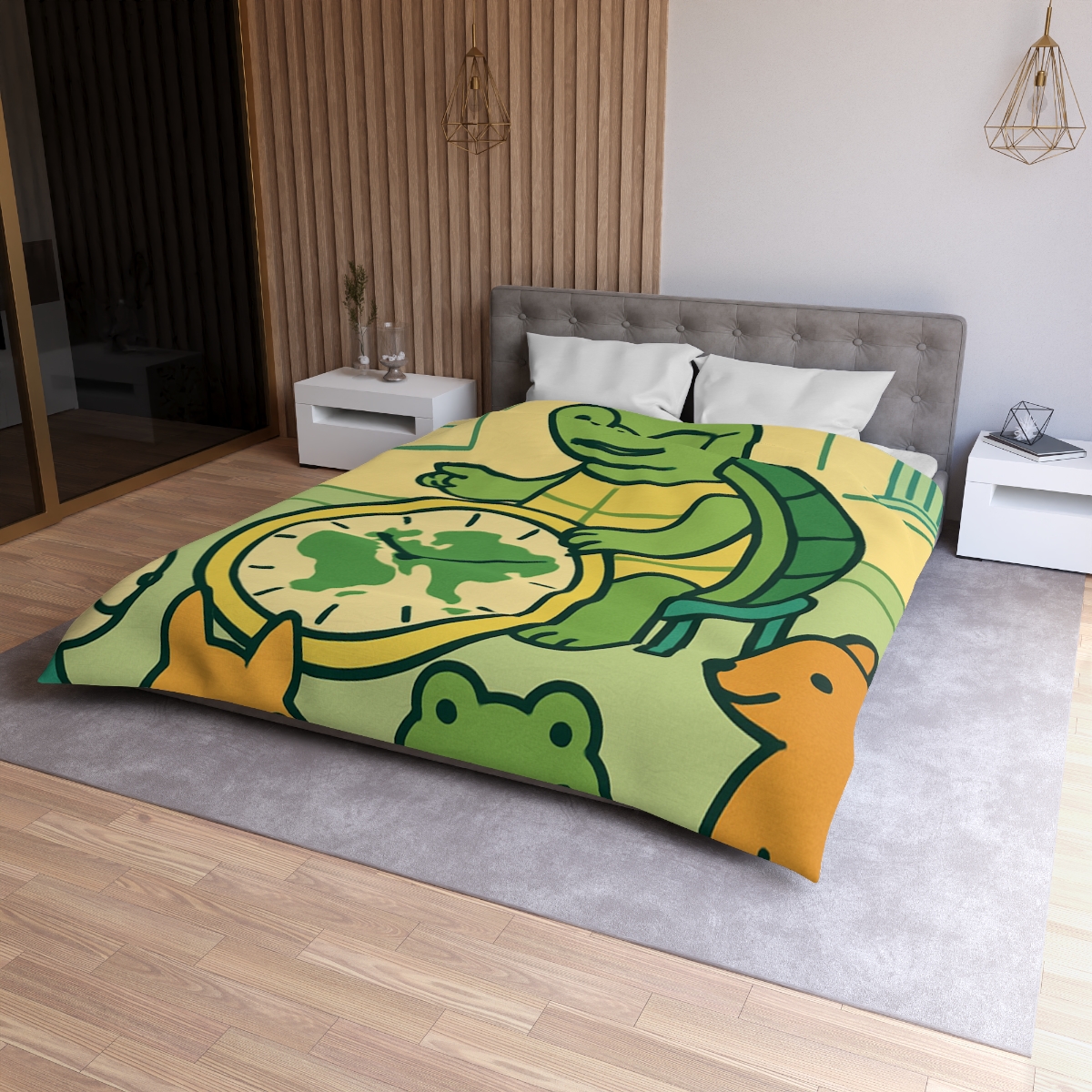 Time-Traveling Turtle School personalized bedding duvets