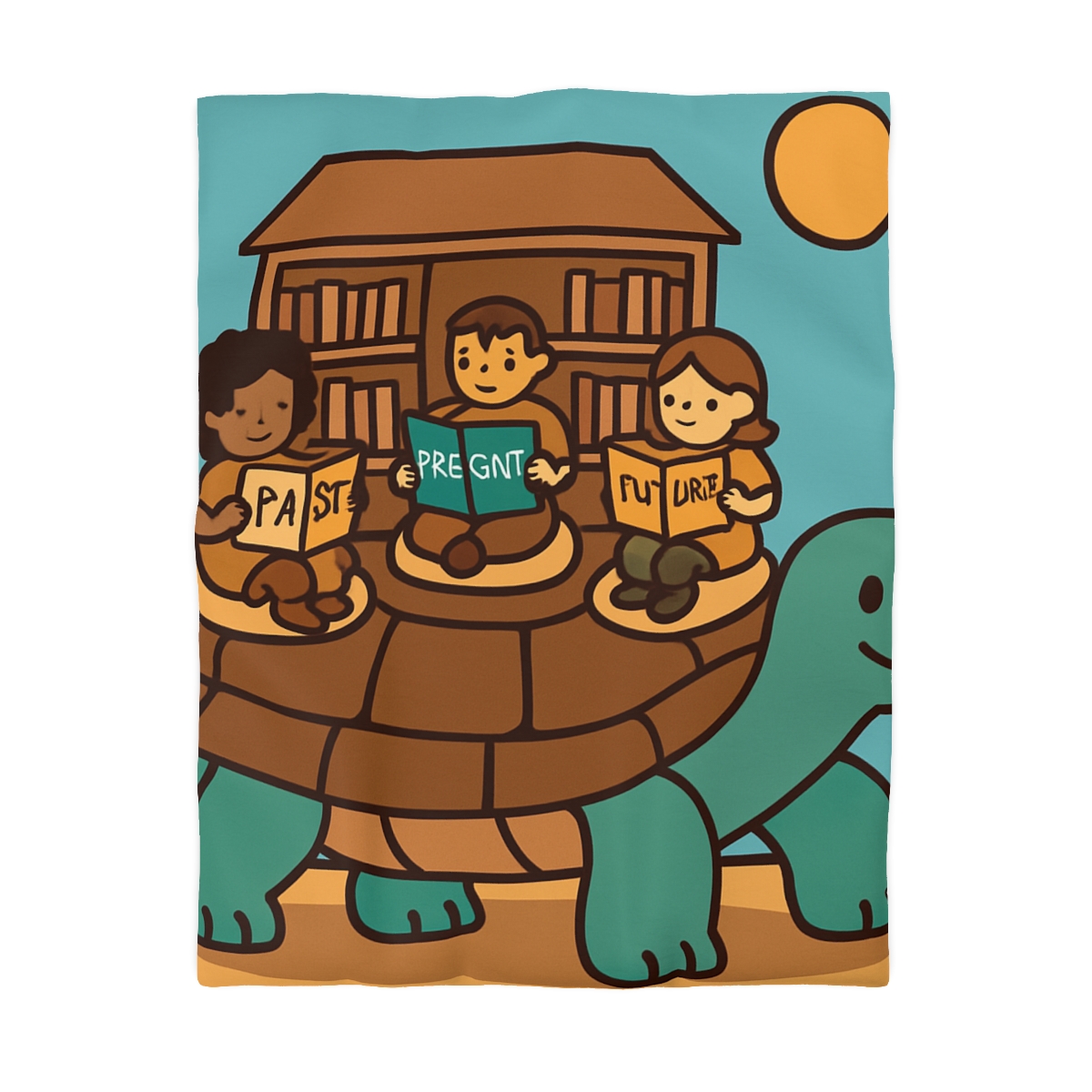 Time Traveling Turtle Library stylish duvet covers