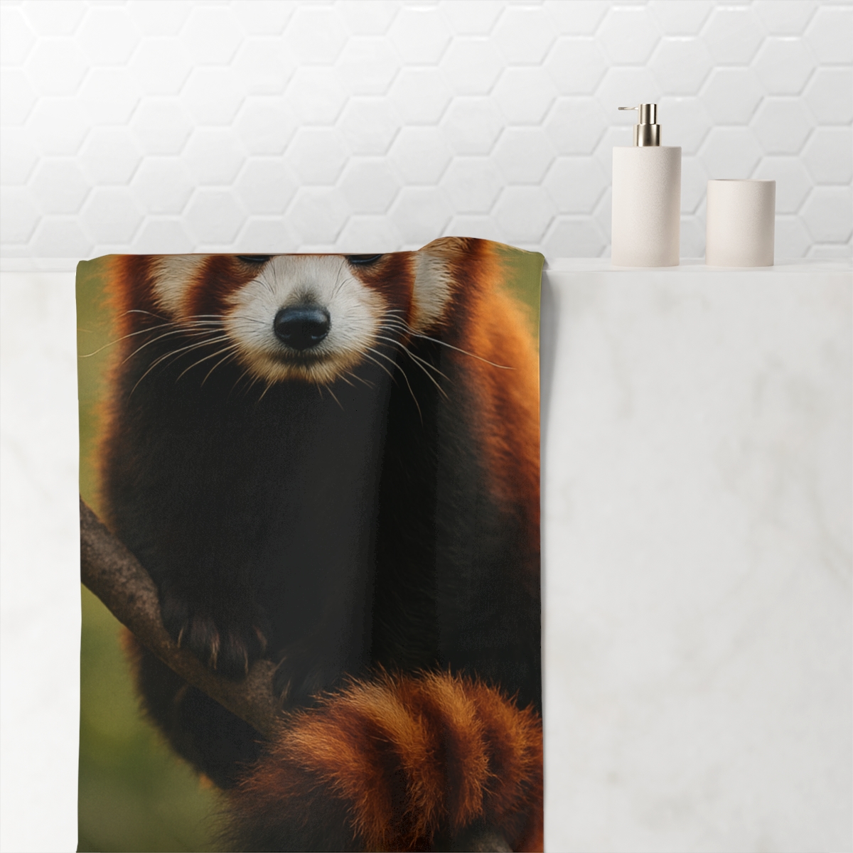 Bamboo Climber Red Panda decorative home towelscustom towels