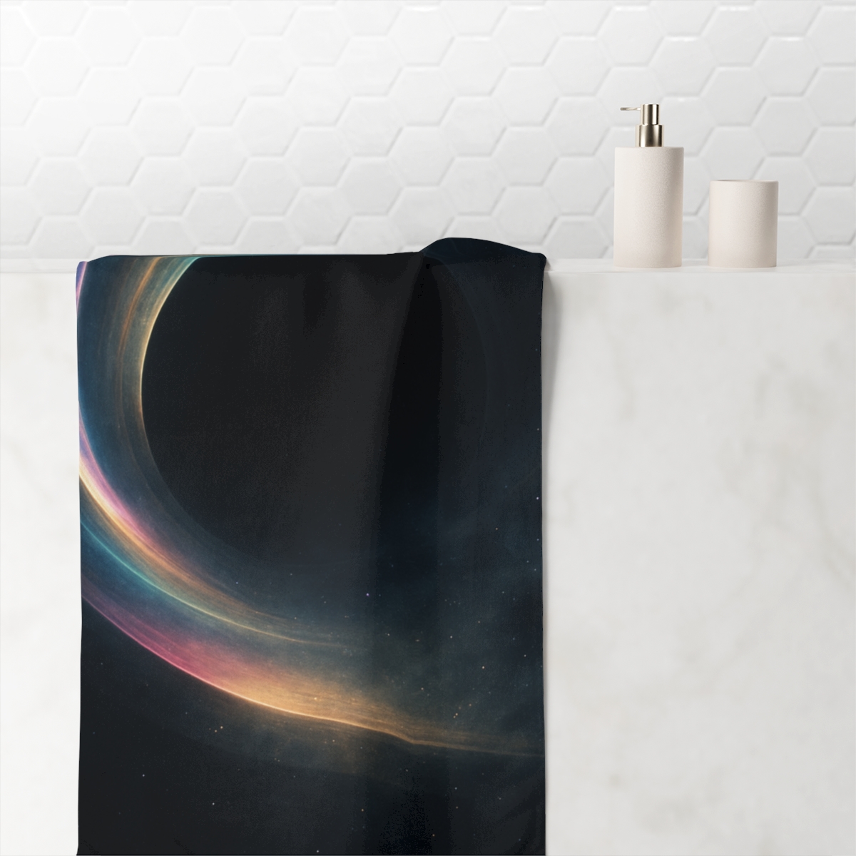 Gravitational Prism Bloom personalized bath towels