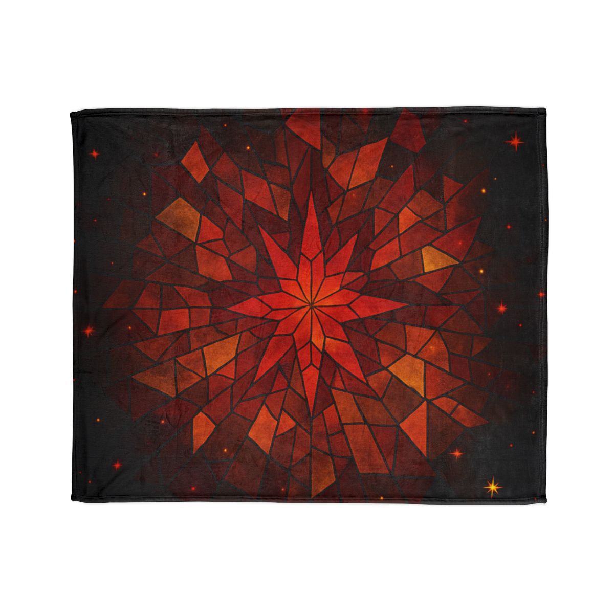 Crimson Starburst Mosaic trendy patterned blankets