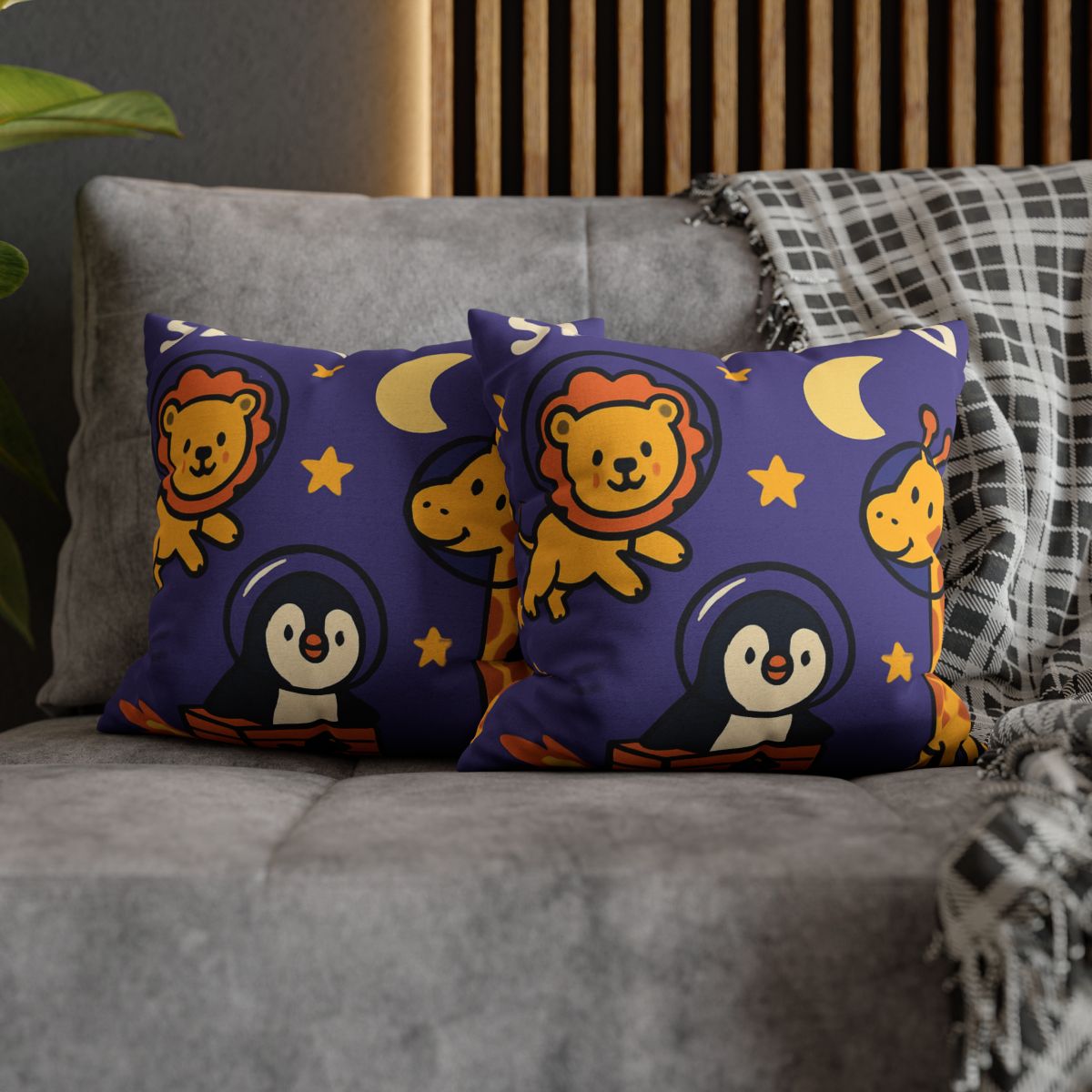 Starry Space Zoo custom pillow cases