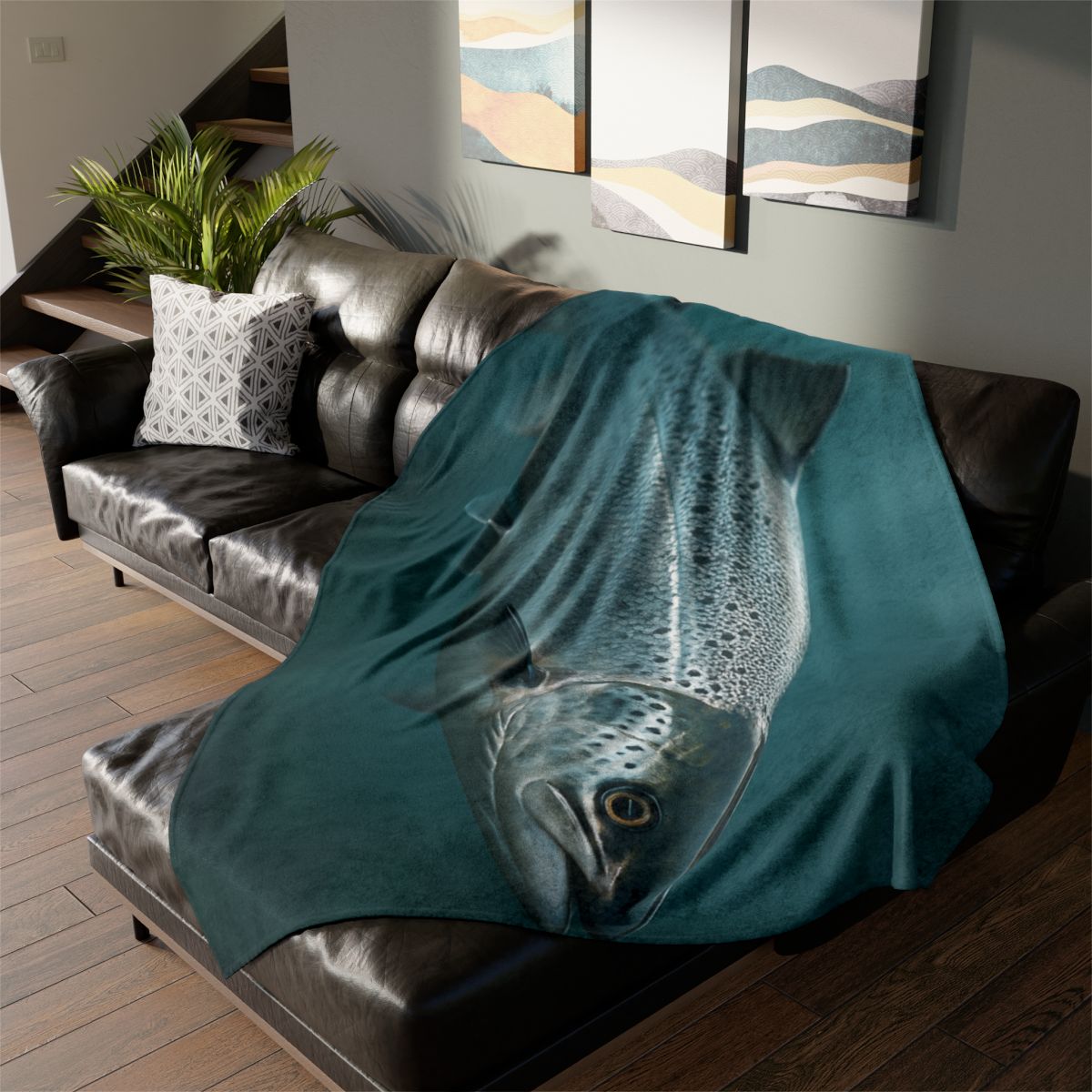 Silver Run Atlantic Salmon personalized cozy blankets
