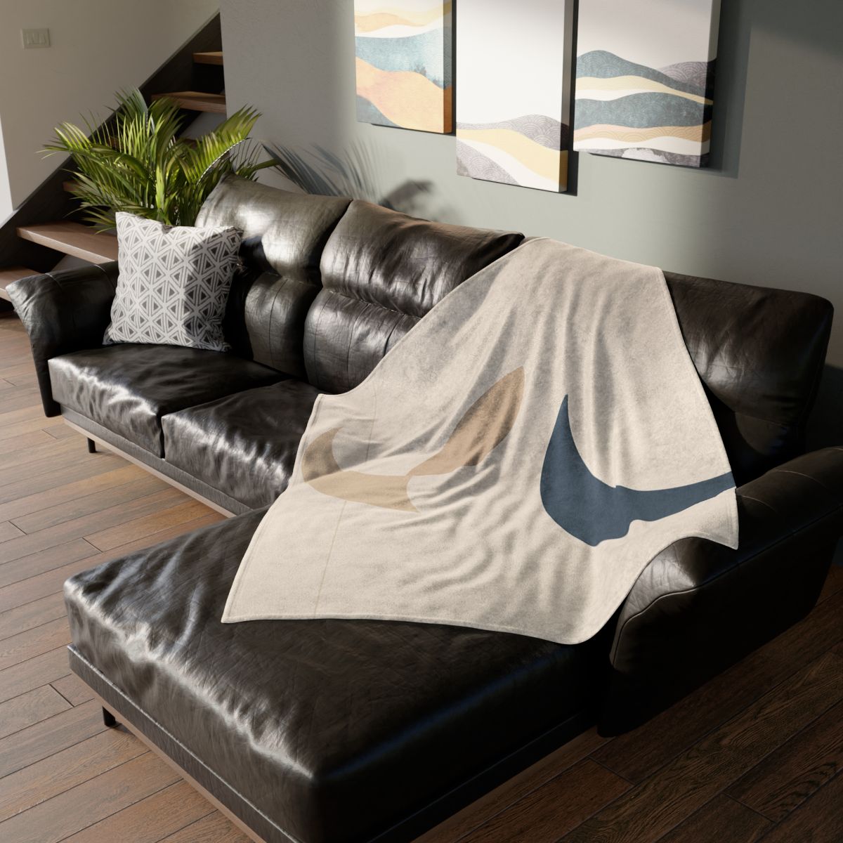 Staggered Crescent Trio decorative home blankets