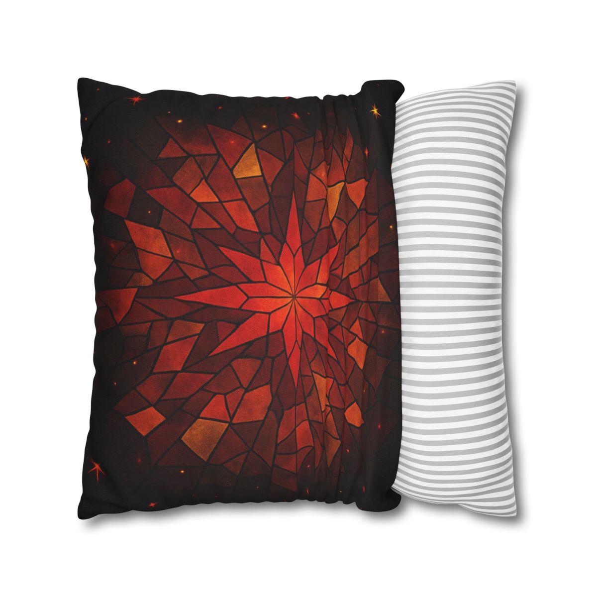 Crimson Starburst Mosaic comfortable bedding pillow covers