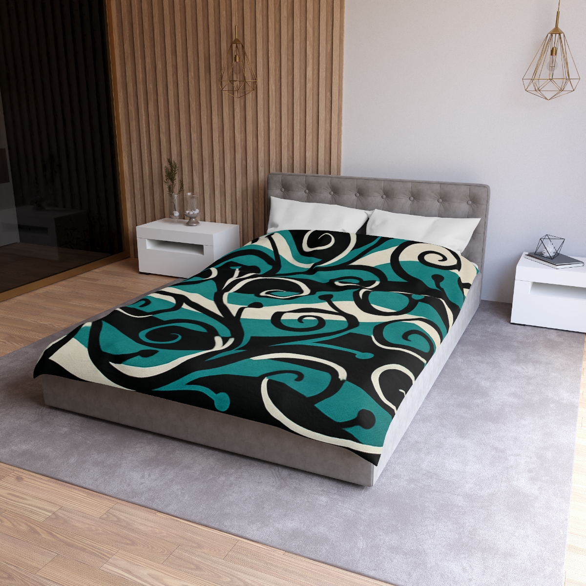 Vine Curl Wave Interference trendy bedroom duvets