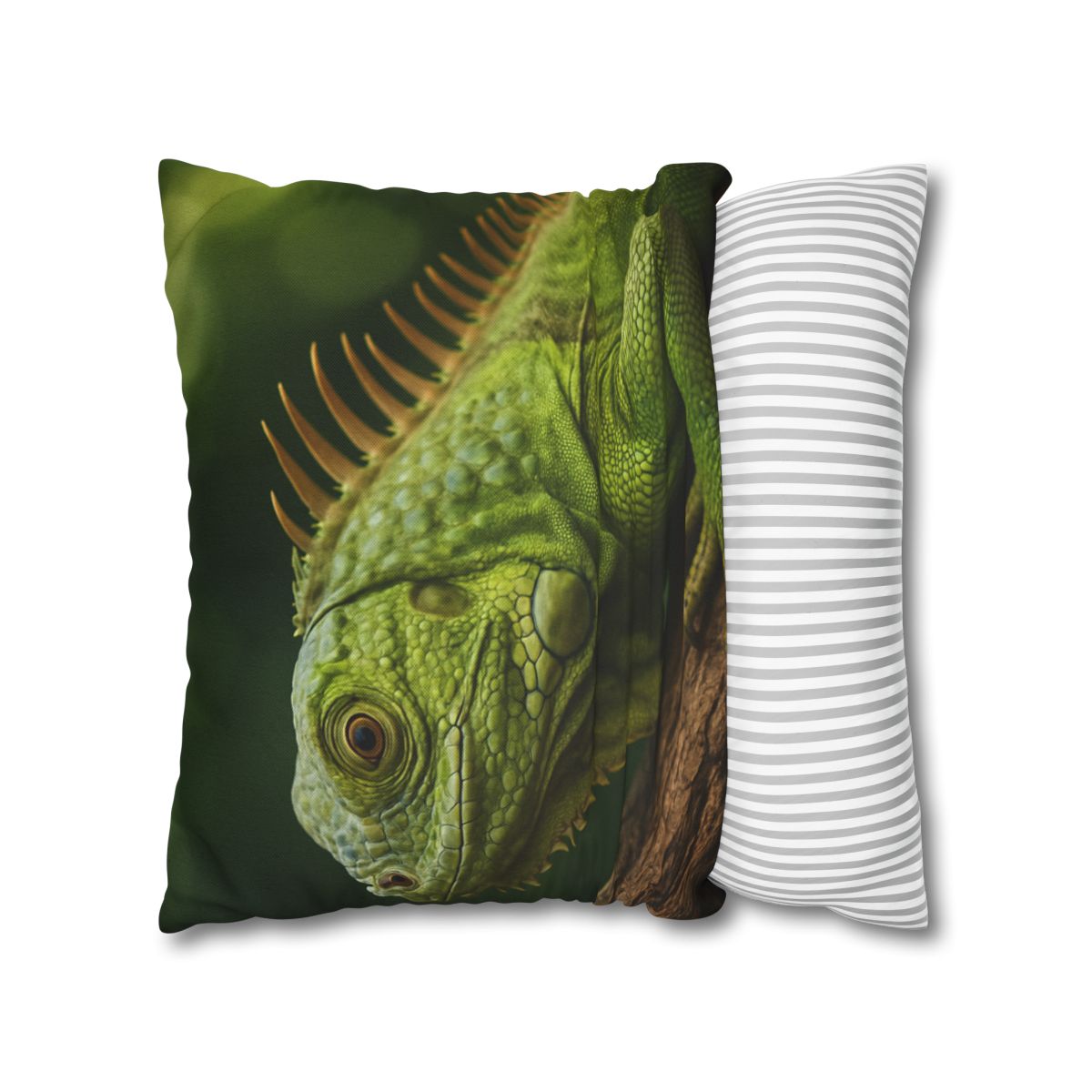 Verdant Gaze Green Iguana soft cotton pillow cases