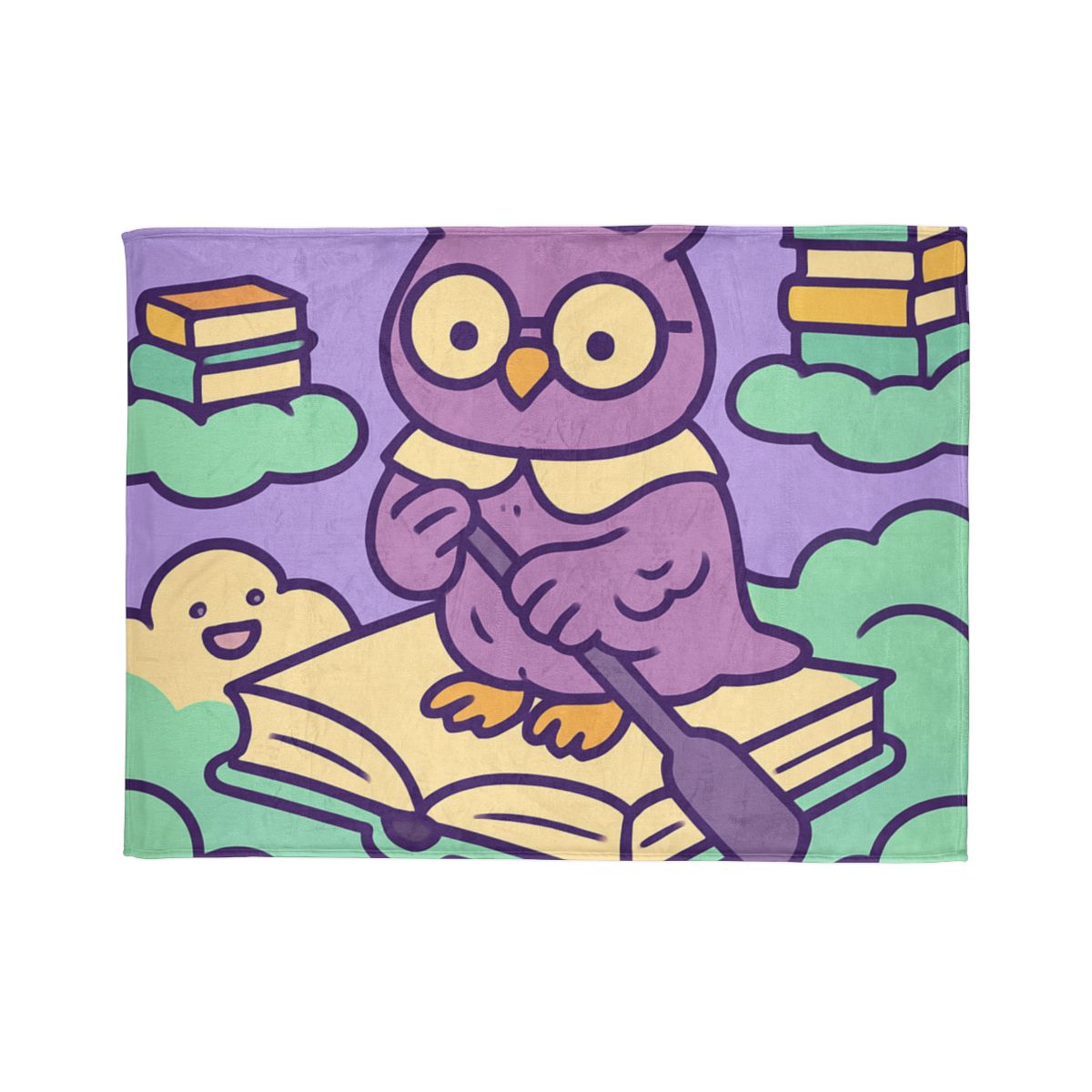 Cloud Library Owl Boat designer printed blankets