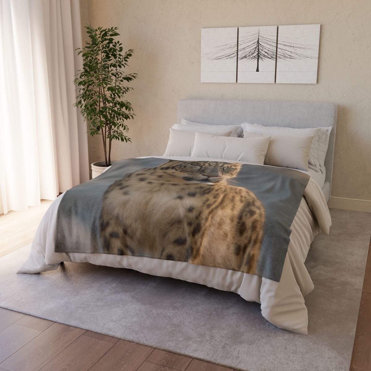 Cloud Crest Snow Leopard decorative home blankets