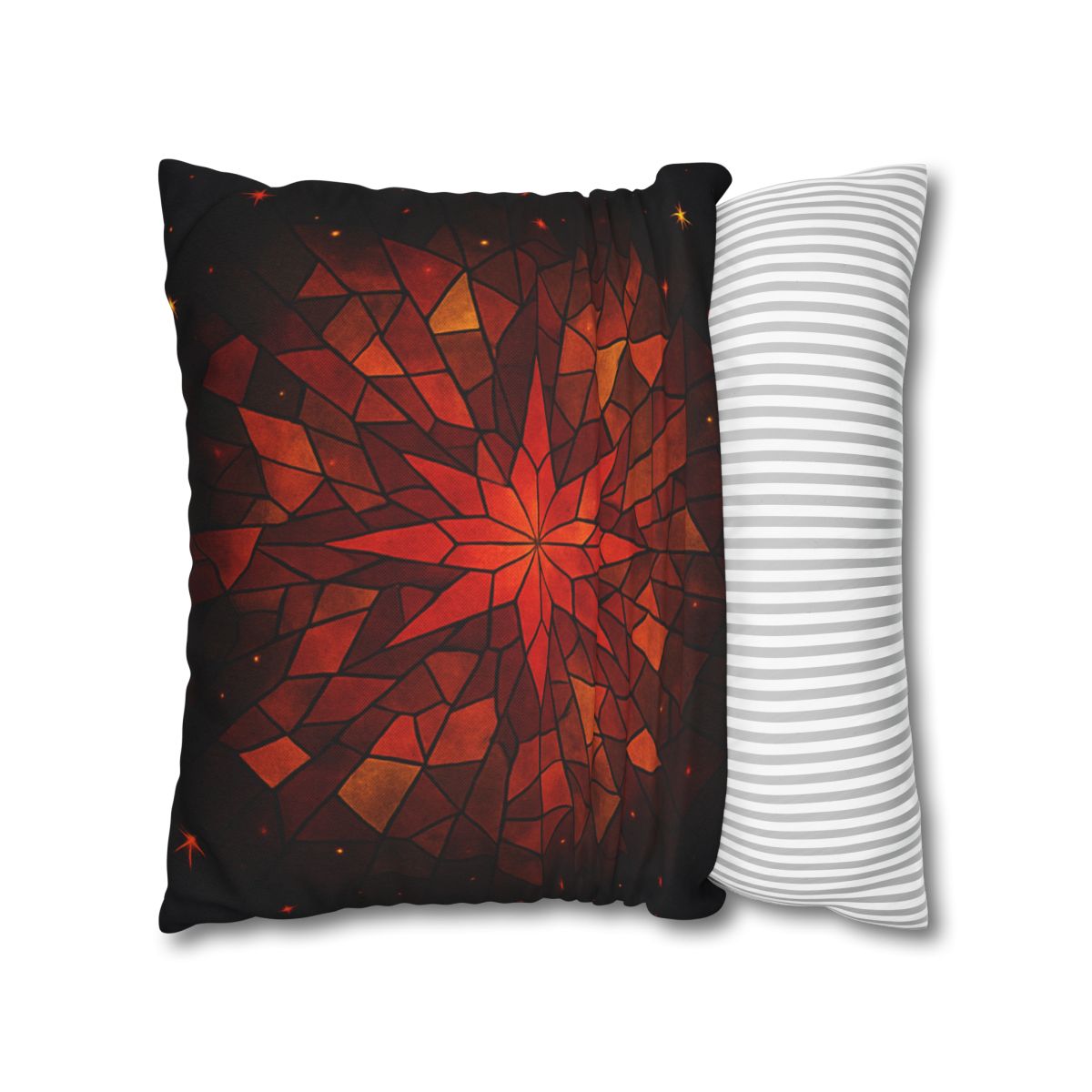 Crimson Starburst Mosaic comfortable bedding pillow covers