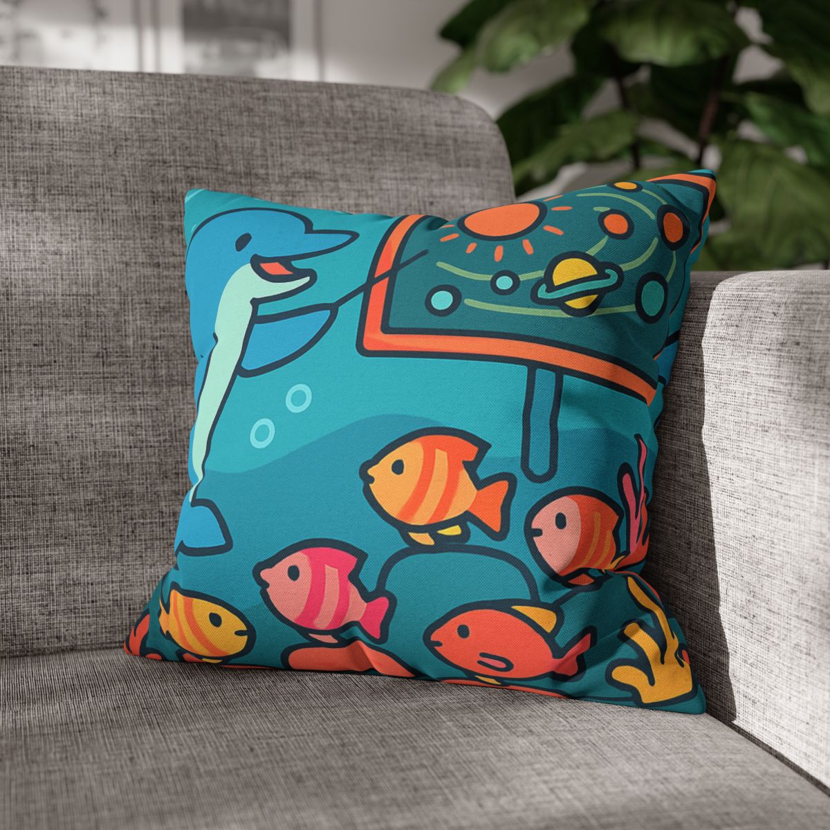 Cosmic Coral Reef Classroom personalized pillow covers