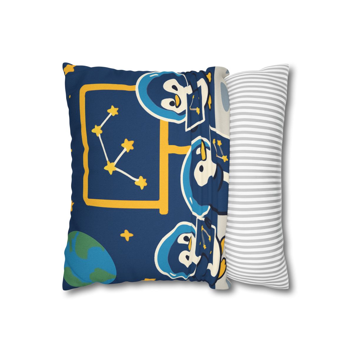 Space School For Curious Penguins personalized pillow covers