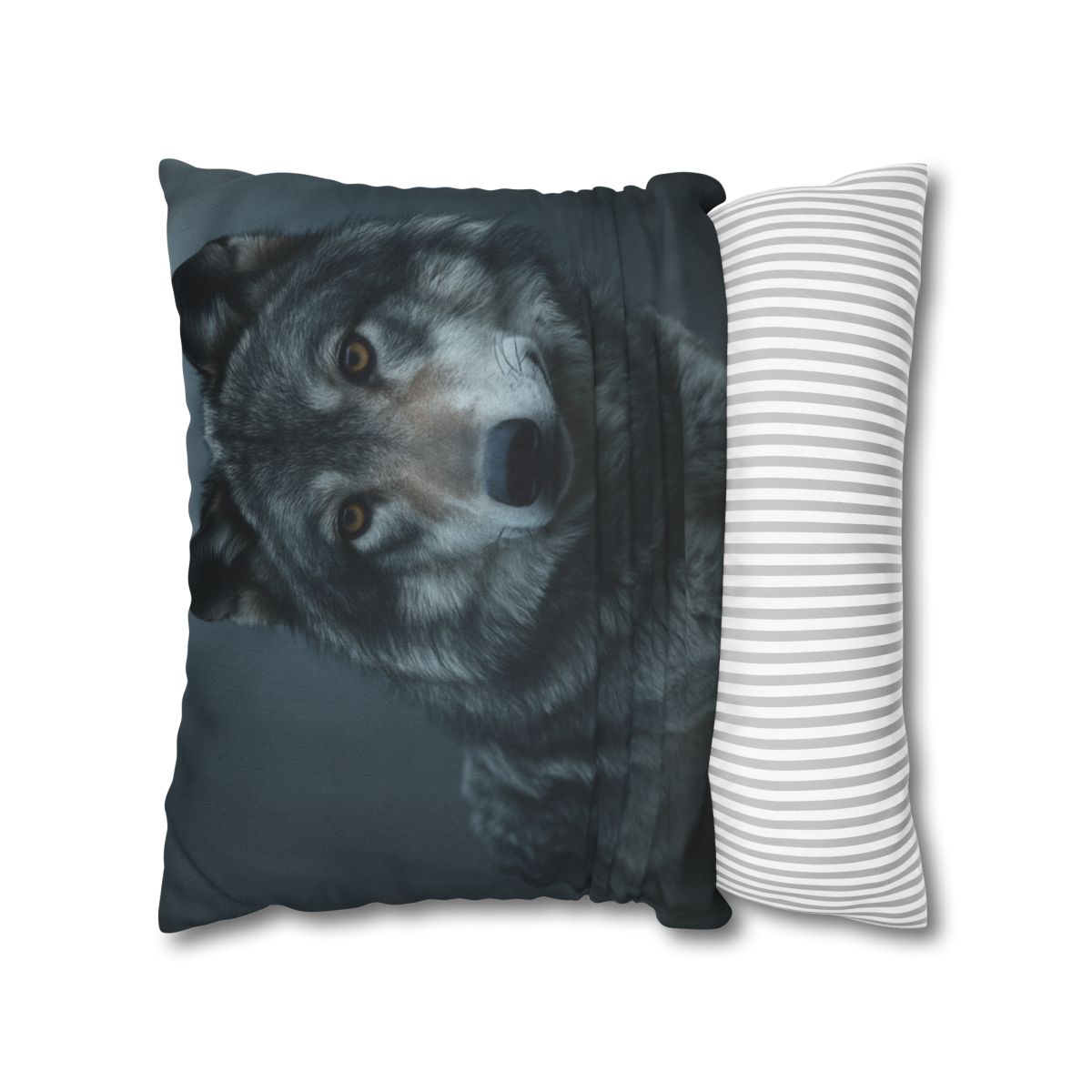 Moonlit Gaze Gray Wolf unique gift pillow cases
