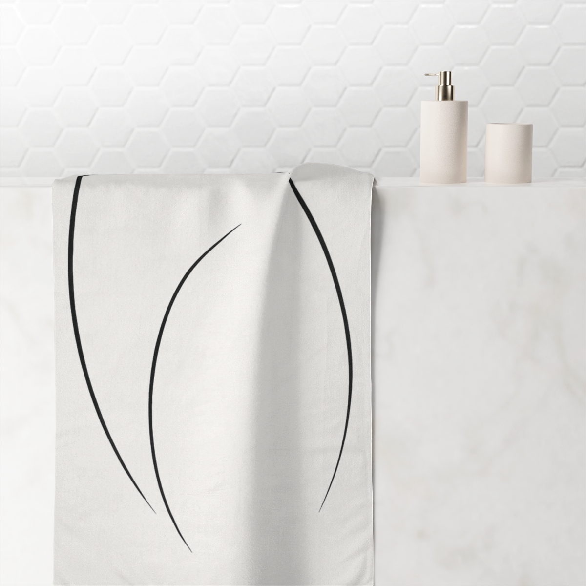 Delicate Arc And Dot Ensemble designer printed towels