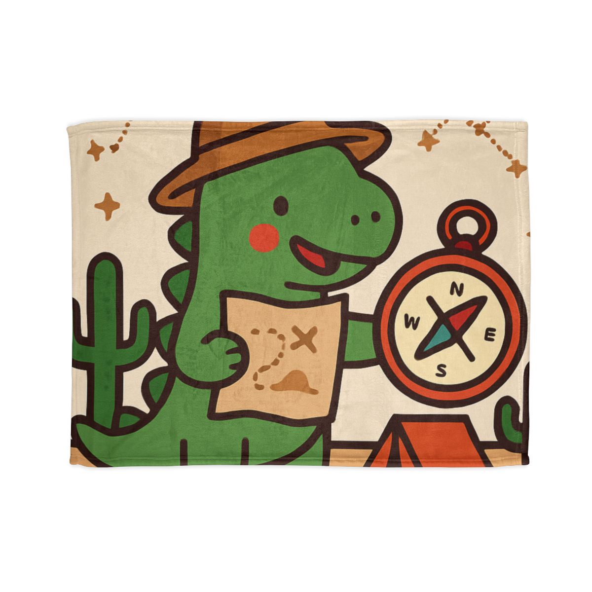 Desert Dino Map Quest With Compass And Constellations decorative home blankets