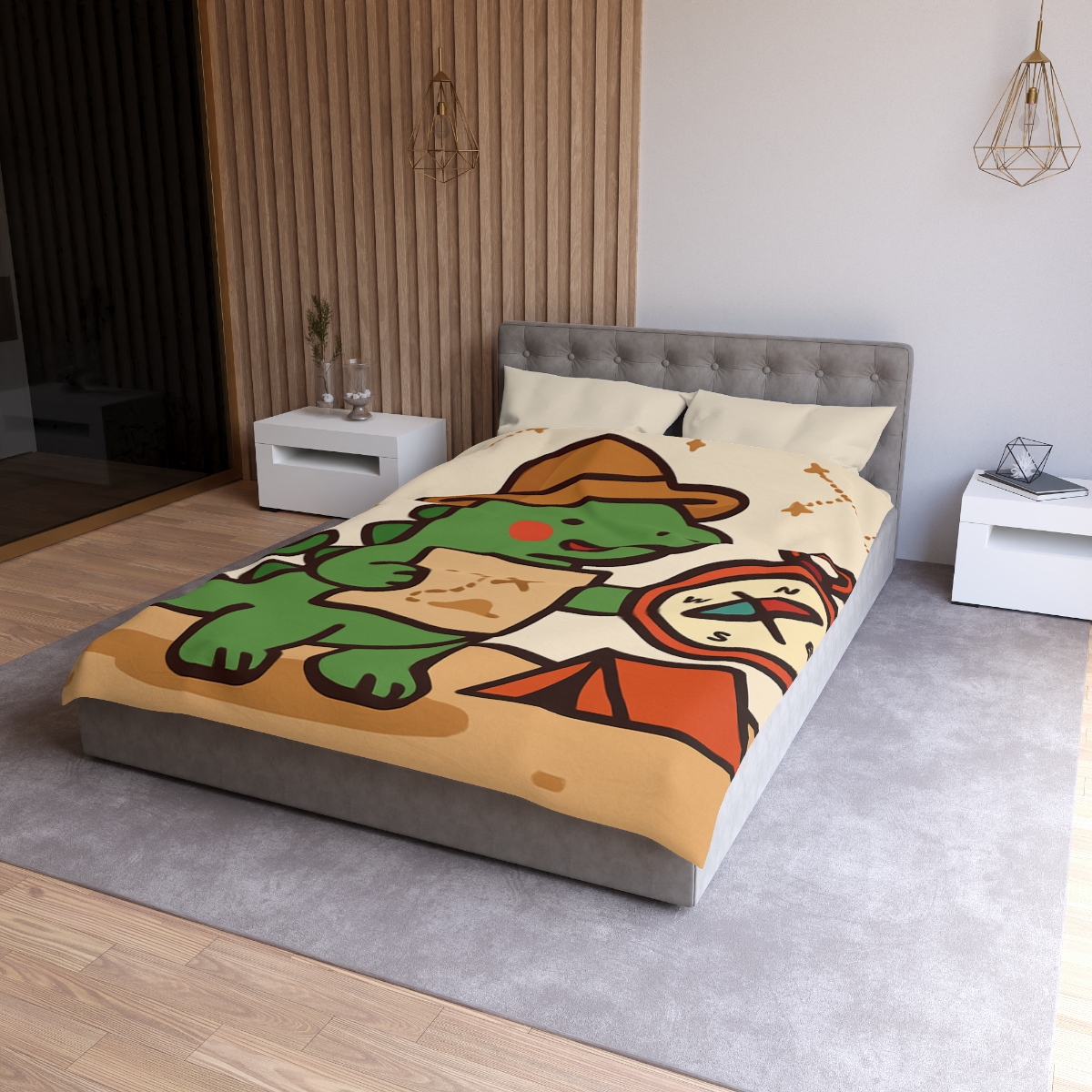 Desert Dino Map Quest With Compass And Constellations personalized bedding duvets