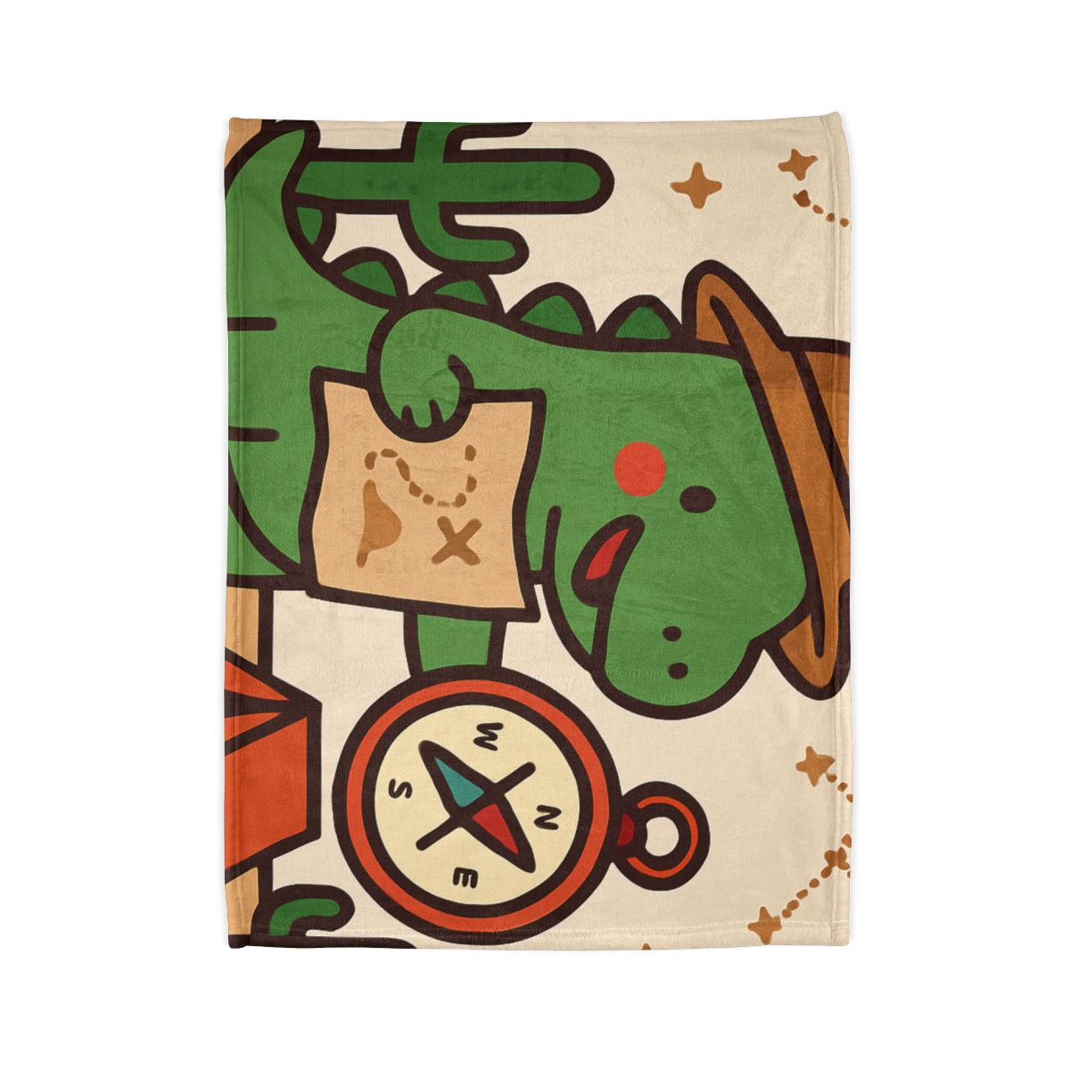 Desert Dino Map Quest With Compass And Constellations decorative home blankets