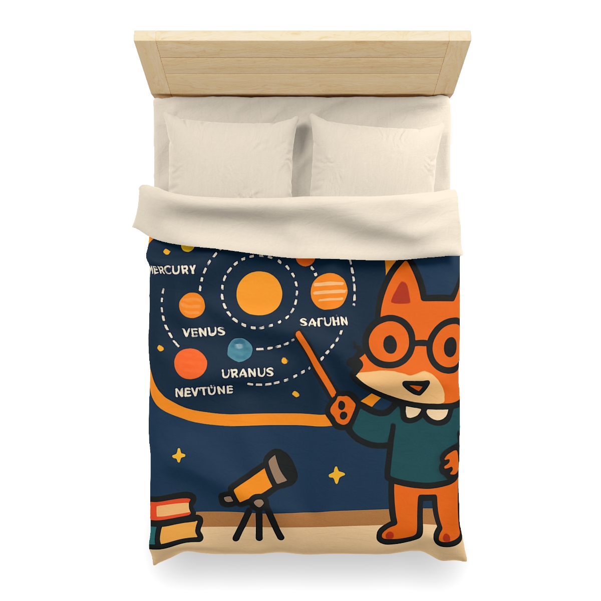 Comet Classroom With Star Map Fox unique patterned duvets